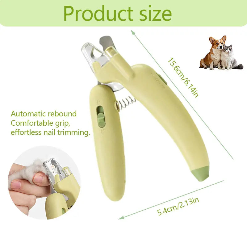 Professional Pet Nail Trimmer with LED Light and UV Lamp, Quick and Safe Grooming, Sharp Blades, Built-In Nail File, Nail Collector, Ergonomic Non-Slip Handle for All Pet Sizes