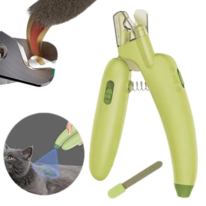 Professional Pet Nail Trimmer with LED Light and UV Lamp, Quick and Safe Grooming, Sharp Blades, Built-In Nail File, Nail Collector, Ergonomic Non-Slip Handle for All Pet Sizes