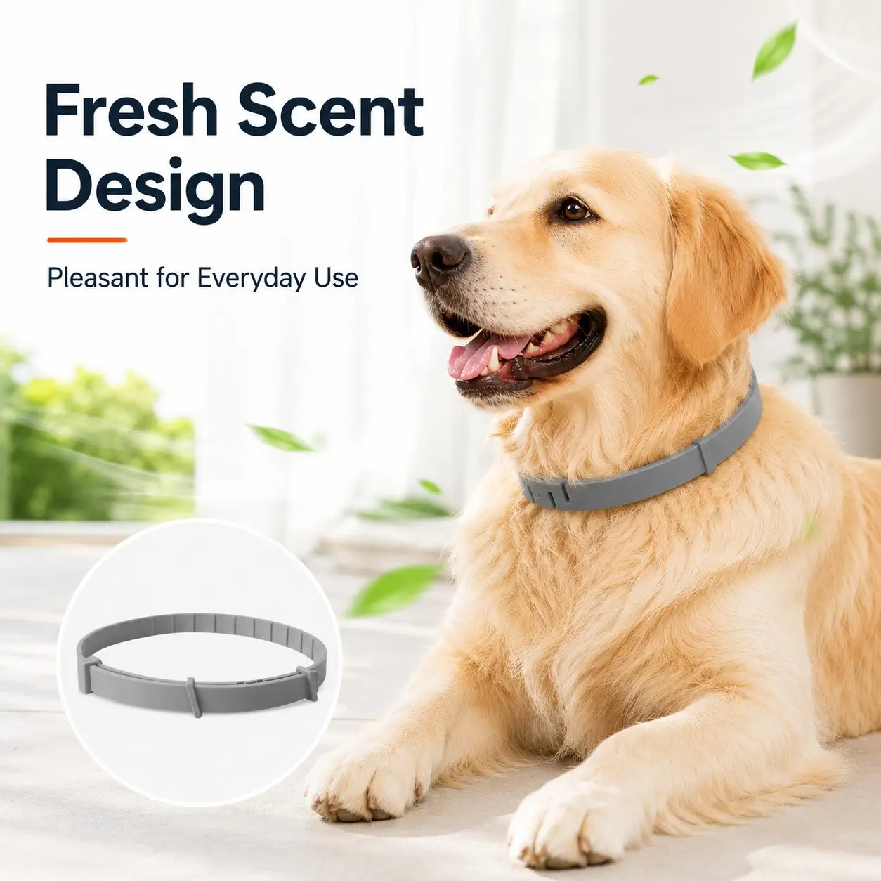 Adjustable Lightweight Dog Collar for Large Breeds Over 18 lbs, Ideal for Daily Wear and Outdoor Activities with Fresh Scent